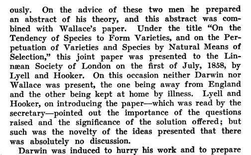 ously. On the advice of these two men he prepared an abstract of his theory, and this abstract was combined with Wallace's paper.