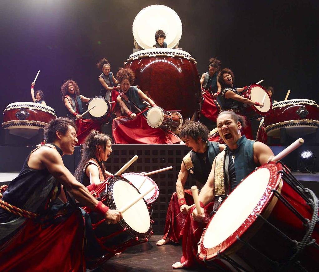 Learning Activities: Name That Drum (grades 1-2): In the picture of Yamato to the right, identify all the different drums. Can you find the one non-drum instrument?