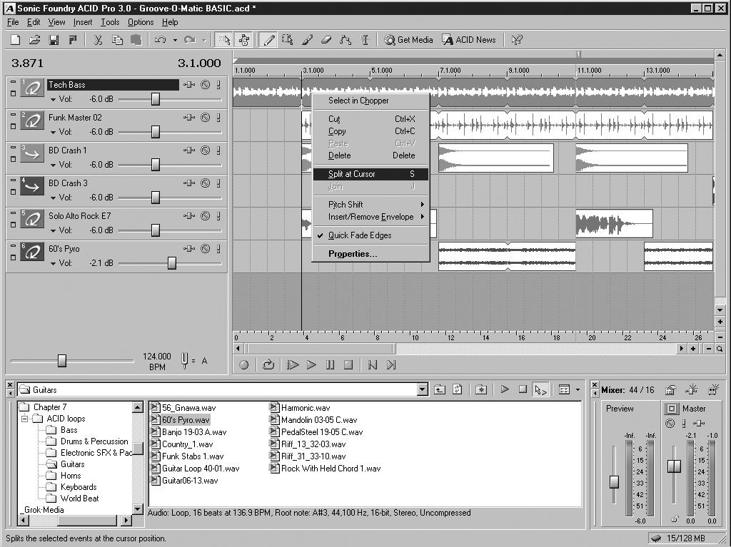 To create a little more dynamic intro, you re going to have to slice and dice the bass and drum clips.