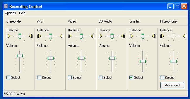 To get to the Recording Control window select Options=>Properties=>Recording.
