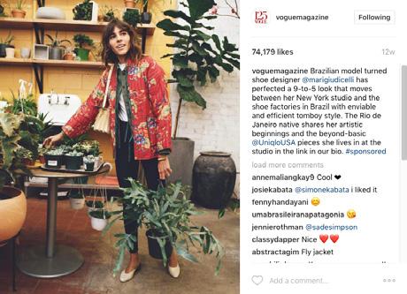 Sponsored posts One of the things we noticed is the collaboration between different brands and Vogue in creating sponsored posts.