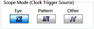 Scope Mode (Clock Trigger Source) Scope Mode (Clock Trigger Source) These controls set the instrument trigger algorithm based on the target signal type to measure (if the trigger source is a front