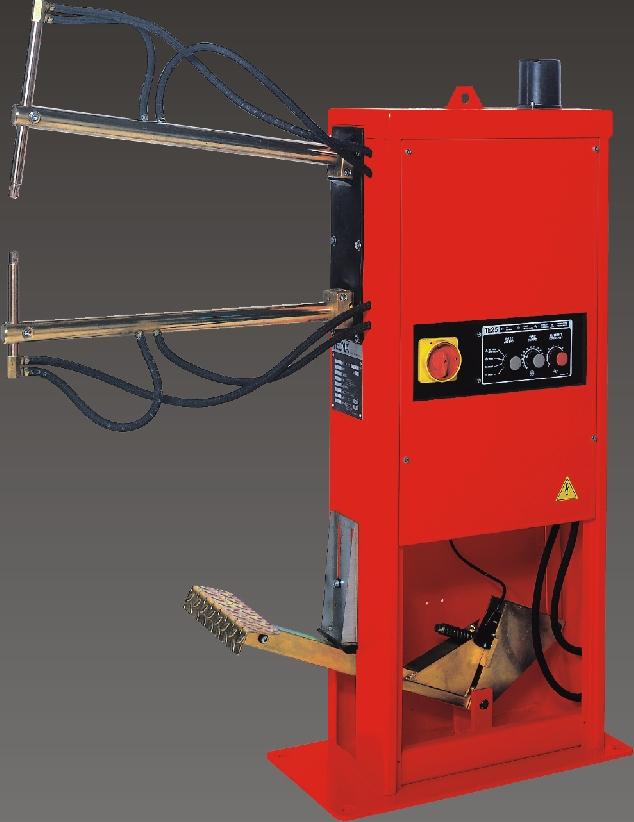 3406 3407 3408 3410 3411 3415 Rocker arm foot-operated spot welder with electronic welding control unit TE25. Arms adjustable in length according to the job to be carried out.
