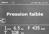 If the actual measured clamping force is too low, then the machine will display the following message Low Pressure.