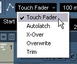 About the five automation modes (Cubase only)! In Cubase Studio, the automation mode is always Touch Fader.