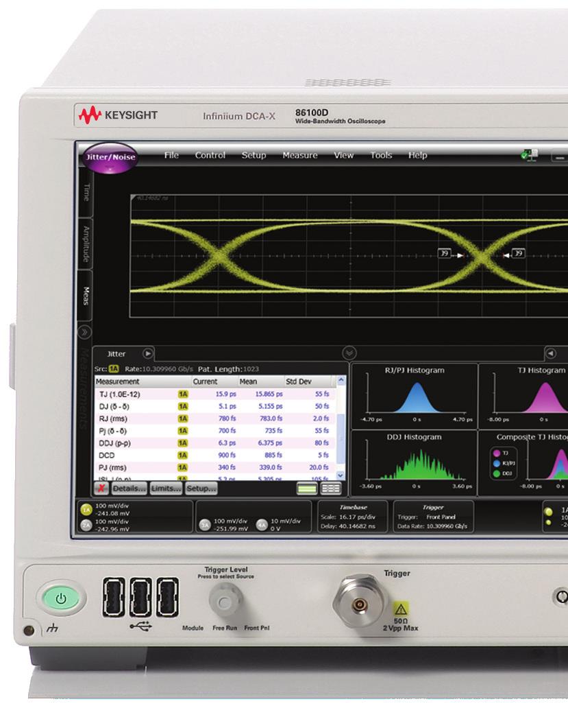 04 Keysight Infiniium DCA-X 86100D Wide-Bandwidth Oscilloscope Mainframe and Modules - Brochure The 86100D Infiniium DCA-X Wide-Bandwidth Oscilloscope Engineered for unmatched measurement accuracy,