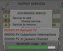 User s manual Removing services: 1. Select the Service to remove option. 2. Select one of the transponder services you want to remove. 3.