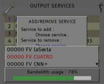 User s manual Removing services: 1. Select the Service to remove option. 2. Select one of the multiplex services you want to remove. 3.