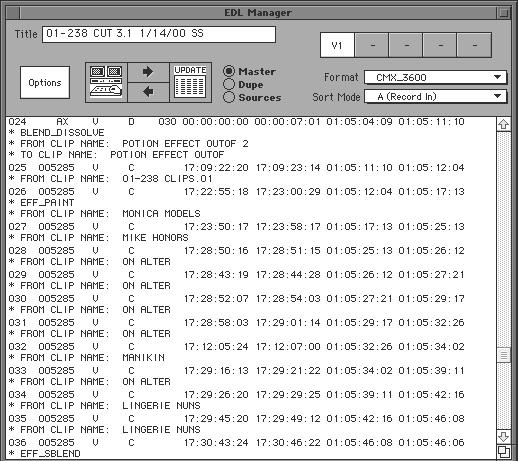 Figure 10.16 Figure 11.18 Avid Media Composer comes with the Avid EDL Manager utility for creating custom EDLs. There are several different EDL file formats, but the default is called CMX format.