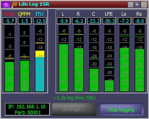 The results of the measurement performed by LDN Logging can be sent over TCP/IP to the Pinguin Loudness Server, who logs the incoming data.