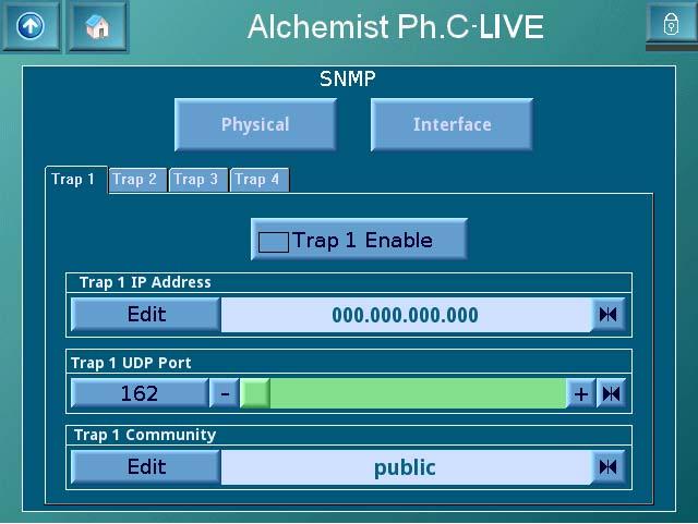 Alchemist Ph.C-HD LIVE www.snellgroup.com SNMP E.8.0.1 SNMP Page On the main SNMP page, you can configure and enable up to four SNMP traps. Each SNMP trap is configured on its own tab.