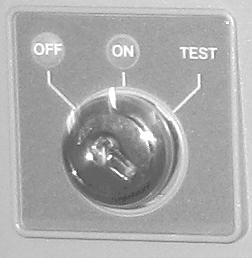 The ON/OFF power keyhole, at the lower left front of the unit, will light up in red in the OFF