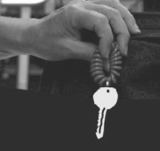 15. REMOVE the keys and slip them around your wrist. Wear the key ring throughout the day. 16.