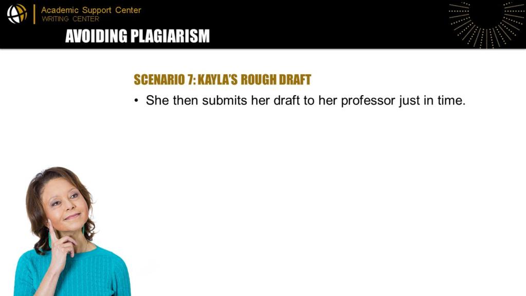 She then submits her draft to