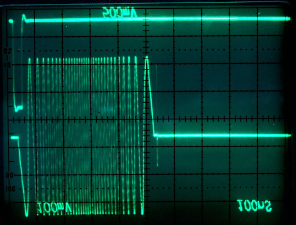 Figure 5- Triangular Chirping Waveform in Free Run Mode The DSM202 module has a minor flaw to the triangular chirping waveform due to difficult