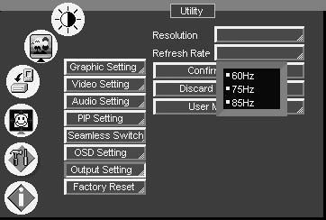 Output Setting Resolution Utility Screen Figure