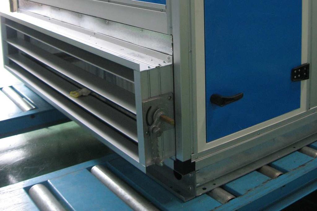 The mixing box can make use of free cooling by opening outside air dampers when the ambient air will help to condition the supply air stream.