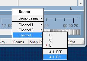 right-click the movie > Enable You may have left colour beam choices set