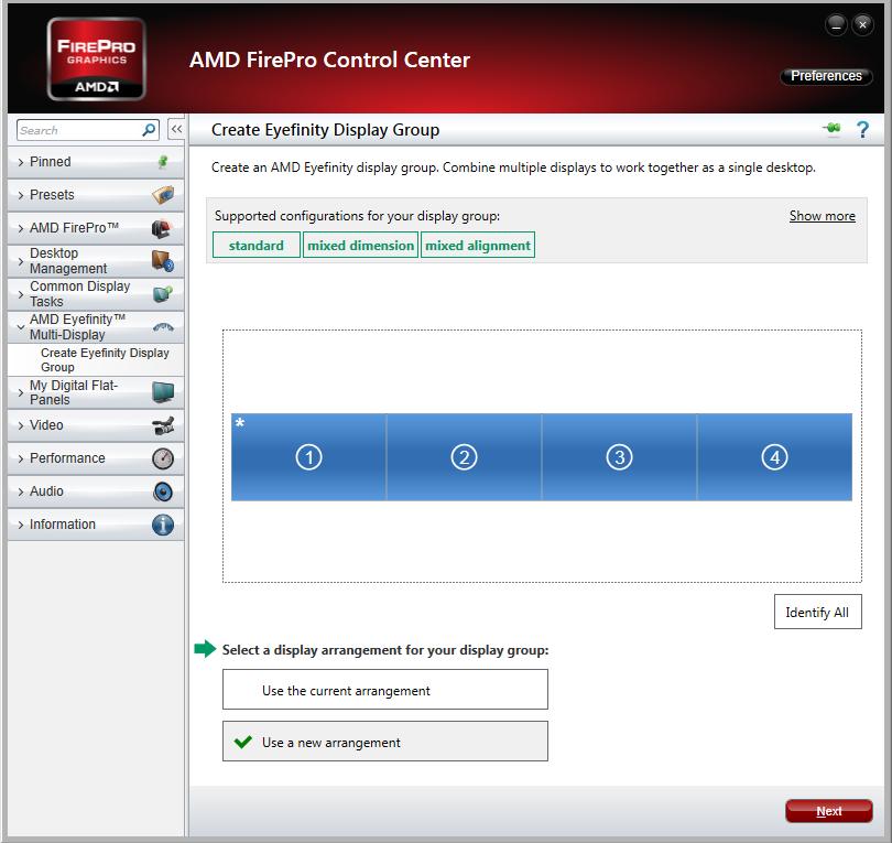 AMD setup The AMD FirePro Control Center enables you to configure your display