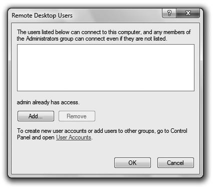 Advanced display utilities (continued) 7. Click [Add...]. The Select Users window is displayed. 8. Enter the user account name configured in the 1.