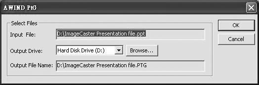 Advanced display utilities (continued) 3. Select the PPT file you want to convert, and click [Open]. The screen for specifying the file destination and name appears. 4.