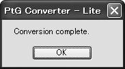 Click [] to start conversion. 6. When the conversion has been completed, click []. Performing the PC Less Presentation Selecting a PC Less Presentation input 1.
