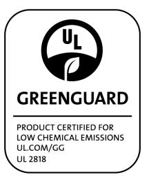 Quality and Reliability 2-year Parts & Labor manufacturer's warranty 3-year warranty offered through ENR-G program (Education, Non-Profit, Religious and Government) GREENGUARD and GREENGUARD Gold