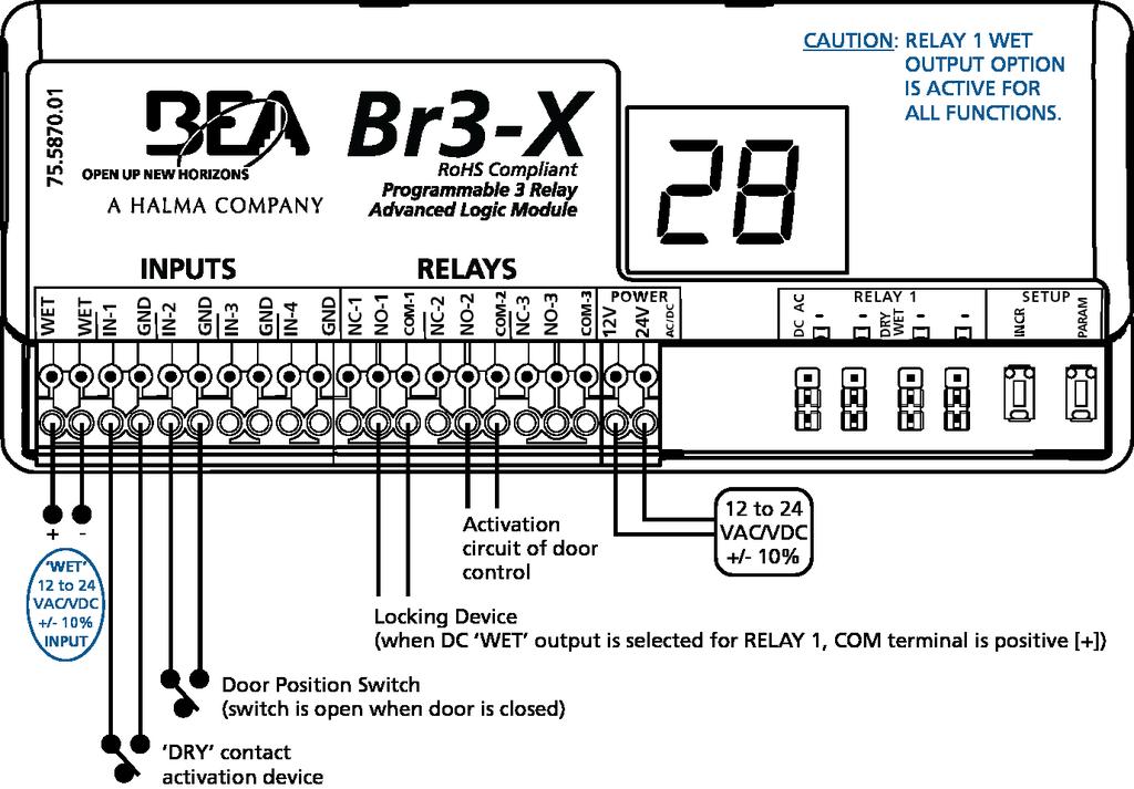 28-2-relay sequencer + door position h1 must be greater than d1 when using an electric