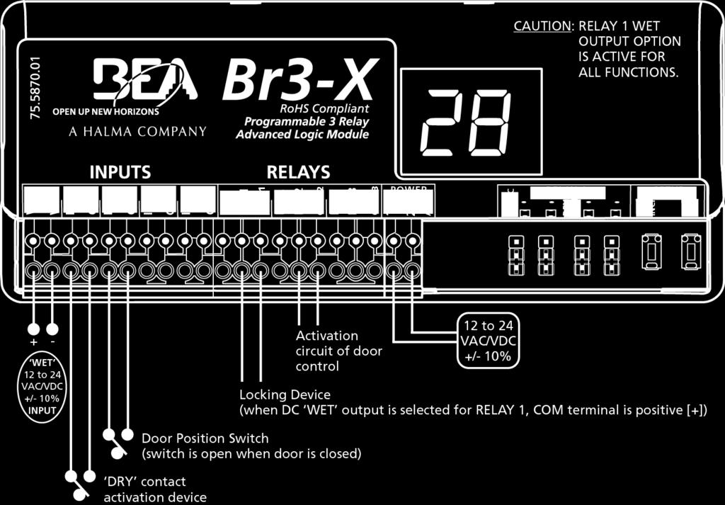 FUNCTION 28 NOTE: INPUT 2 allows the delay to run when the contact is open but triggers