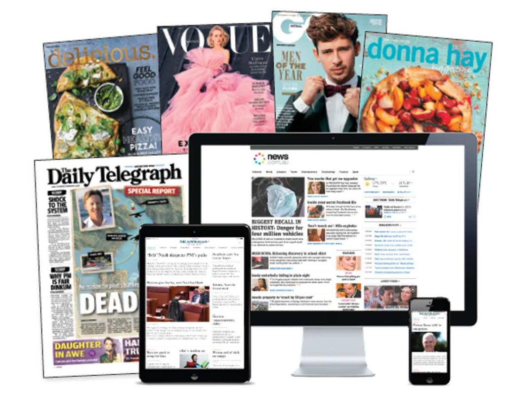 News Corp Australia News Corp Australia is the leading publisher in the country, reaching 87% of the population in the last 4 weeks across print and digital platforms.