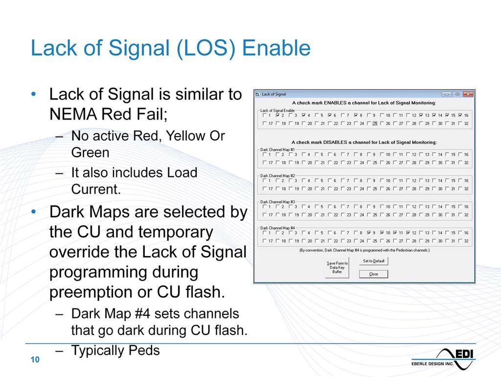 Lack of Signal monitoring is used to detect a dark channel, i.e. No Red, No Yellow, and No Green active on a channel.