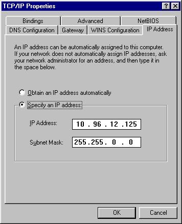 Configuring TCP/IP Networks Media Conversion Software Select the network adapter from the list, click next to Specify an IP address and then add the IP Address and Subnet Mask.