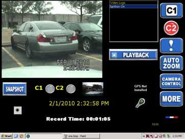 The screen shot on the left shows a preview where the user is focusing on the license plate of the