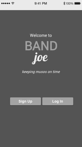 Key Features : sign up Simple sign up requires only first name and email address from the user Band name is a unique way for each group to identify one another.