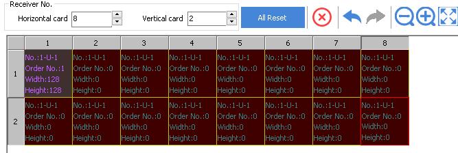 Click the first square (stands for the first receiving card of the area that you need to