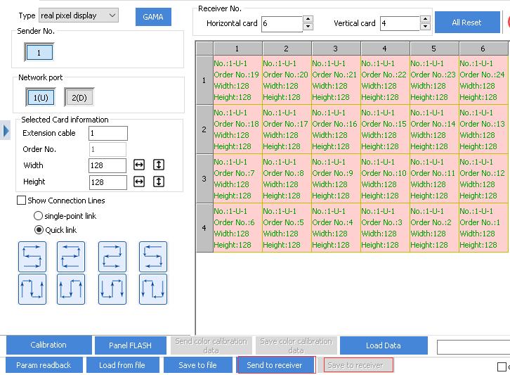 Figure 24 e. After filling out all the squares, click Send to receiver.