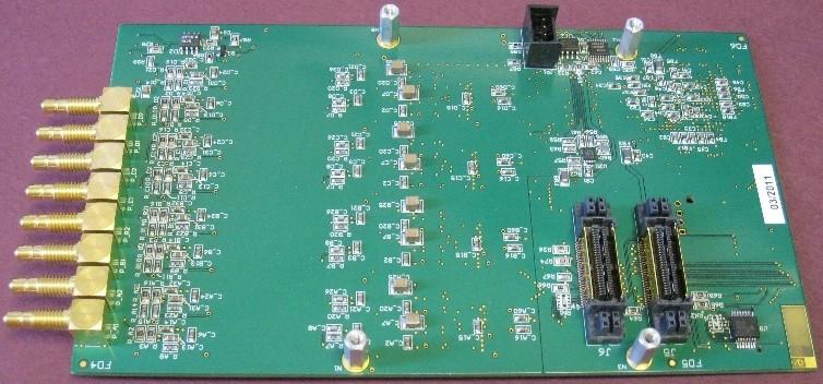 2.2 An 8-channel daughter board (MicroCAL-A8) The first daughter board variant that we developed is an 8-channel board for interfacing to microcalorimeters with individual analog outputs, the