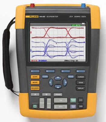 industrial environments New 500 MHz Introducing the first high-performance portable oscilloscopes with 2 or 4 independently insulated input channels, an IP51 dust- and dripwater proof rating and a