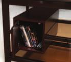 Its large middle shelf can hold up to four components, and the floating media storage