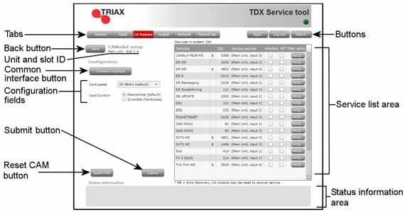 CA Modules configuration window The first time the TDX Service Tool displays the Configuration window for a CA