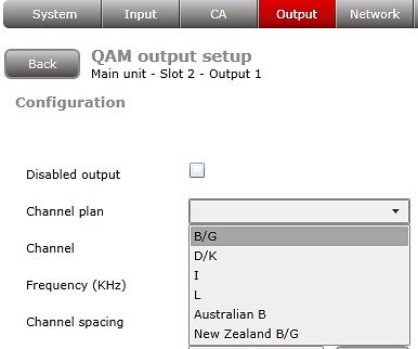 Disabled output Channel plan If you want to enable this module, click the Disabled output checkbox.