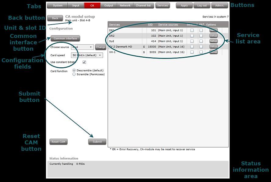 2.2 CA window Click the CA Modules tab in the TDX Service Tool to display the CA Modules window.