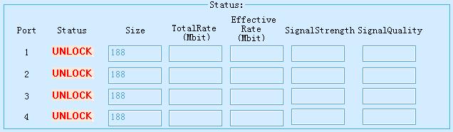 Introduction to the parameters of Status Parameters Description Port Indicates which input port the channel comes from. Status Indicates whether the input signal is LOCK) or UNLOCK.