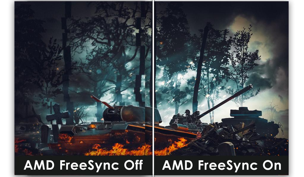 AMD FreeSync Fast Response Time Anti-Flicker With FreeSync, gamers now enjoy Playing fast action games and