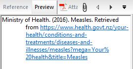 First entry of a web page with same author and same year NB: Ministry of Health is not red as it was used in the previous