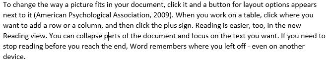 In the Word document, go to the third paragraph, click in-between the last word of the first sentence (it) and the full stop, and press the space bar.