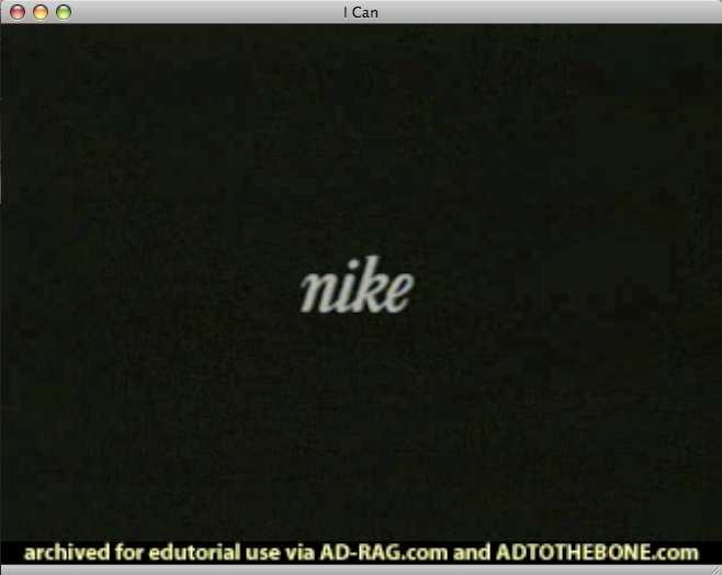 Scene 32 Black screen displaying Nike s name. Nondiegetic music.