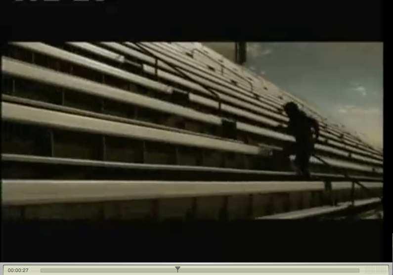 Scene 12 Character (B) Boy running on the stairs at a stadium, practice. Music: nondiegetic. Sound element: Running at stairs.