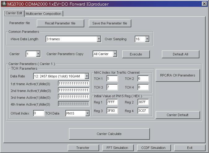 MX370103A CDMA2000 1xEV-DO IQproducer CDMA2000 1xEV-DO IQproducer This optional GUI-based PC application software is used to set parameters and generate waveform pattern files for CDMA2000 1xEV-DO