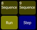 Sequence Run / Step Control Sequences play back on the playback faders. A sequence may contain up to 99 steps with fade and step timing.